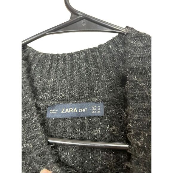 Zara‎ Knit Wool Blend Gray Mock Neck Sweater Dress Size M - Picture 5 of 7